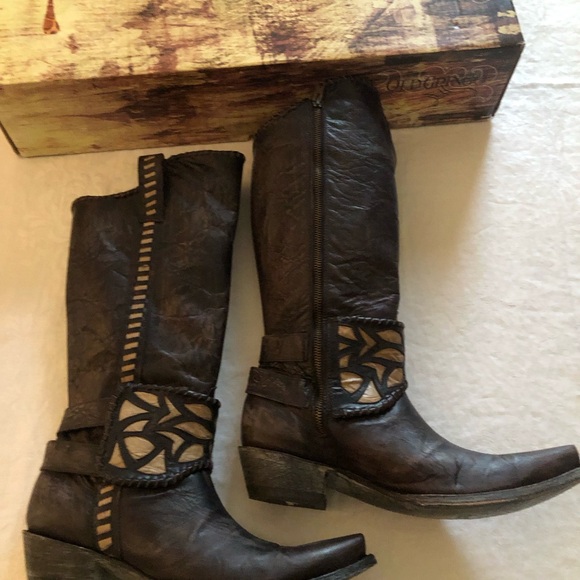 New in box Old Gringo leather brown cowboy boots - Picture 3 of 9